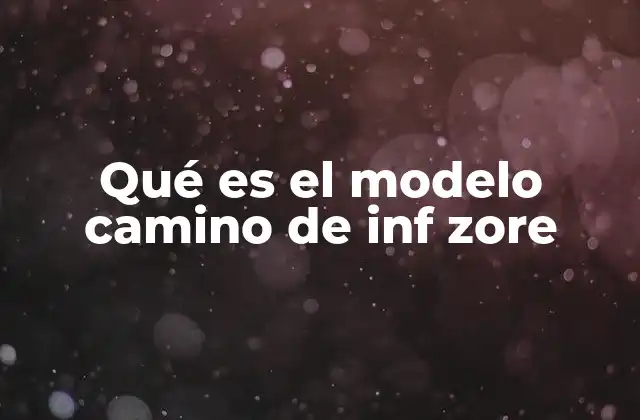 Qué es el Modelo Camino de Inf Zore