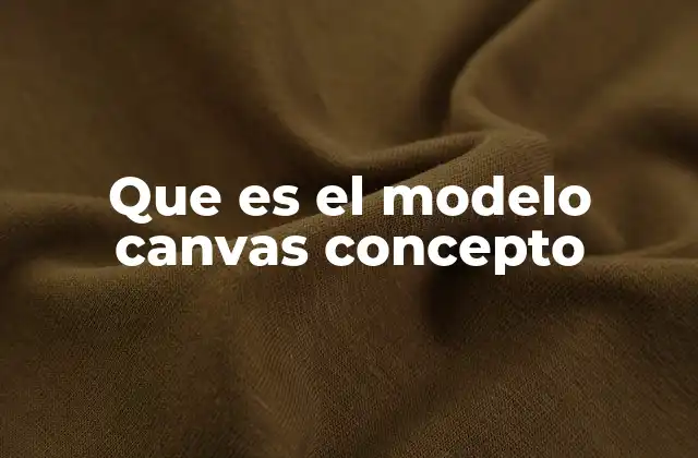 Que es el Modelo Canvas Concepto
