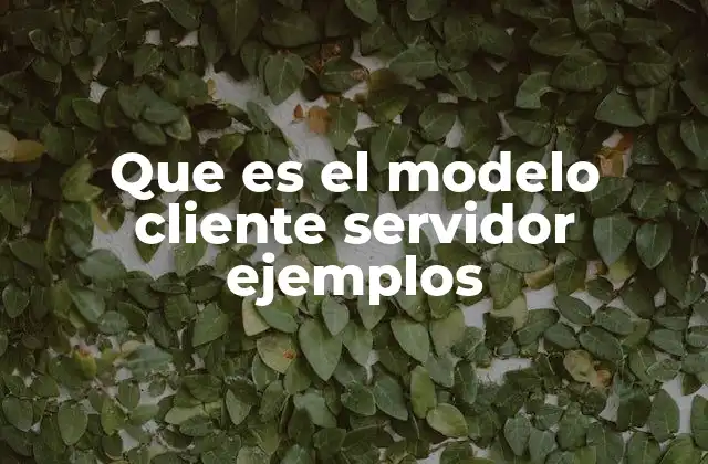 Que es el Modelo Cliente Servidor Ejemplos