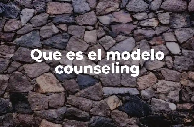 Que es el Modelo Counseling