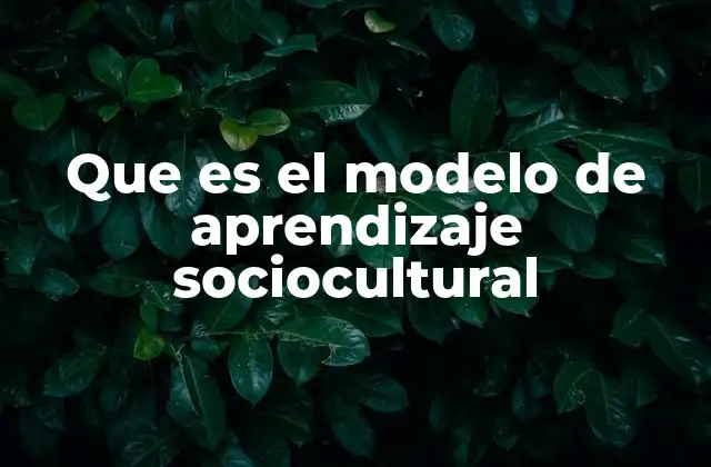 Que es el Modelo de Aprendizaje Sociocultural