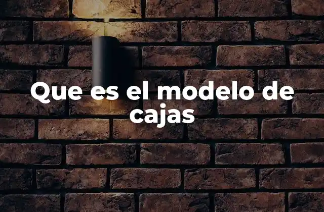 Que es el Modelo de Cajas