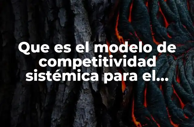 Que es el Modelo de Competitividad Sistémica para el Desarrollo