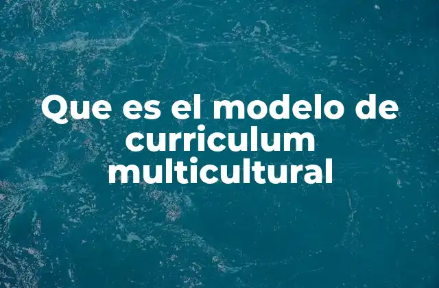 Que es el Modelo de Curriculum Multicultural