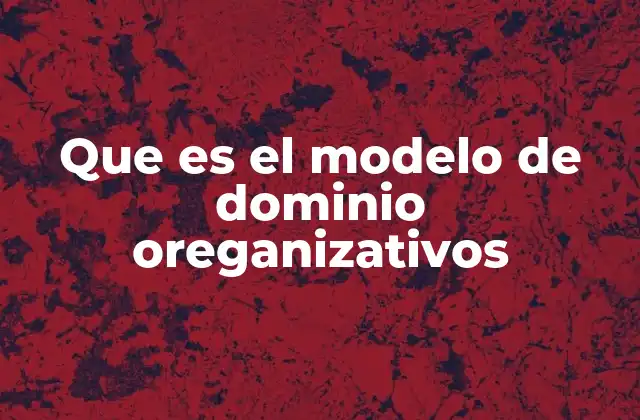Que es el Modelo de Dominio Oreganizativos