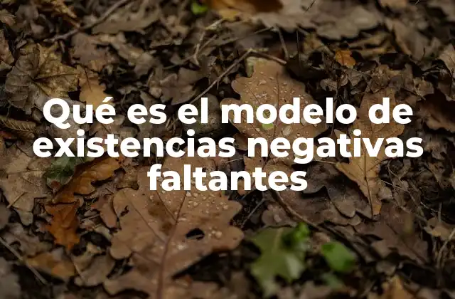 Qué es el Modelo de Existencias Negativas Faltantes