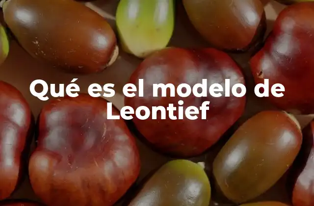 Qué es el Modelo de Leontief