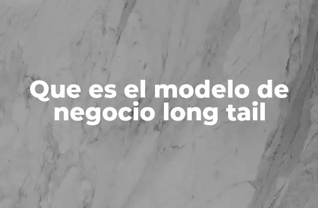 Que es el Modelo de Negocio Long Tail