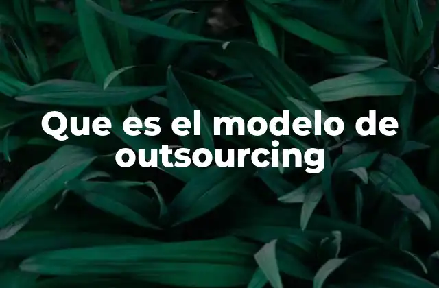 Que es el Modelo de Outsourcing