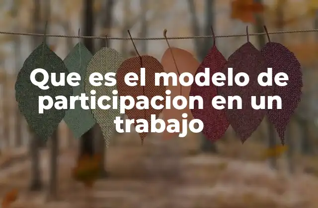 Que es el Modelo de Participacion en un Trabajo 2 Cómo se manifiesta la participación en el entorno laboral