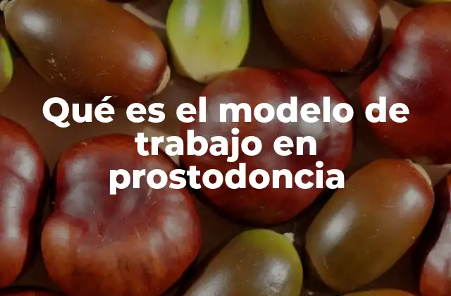 Qué es el Modelo de Trabajo en Prostodoncia