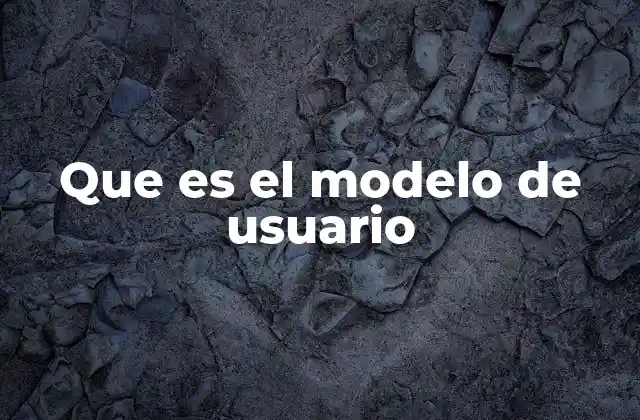 Que es el Modelo de Usuario