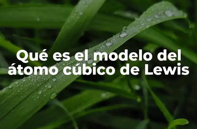 Qué es el Modelo Del Átomo Cúbico de Lewis