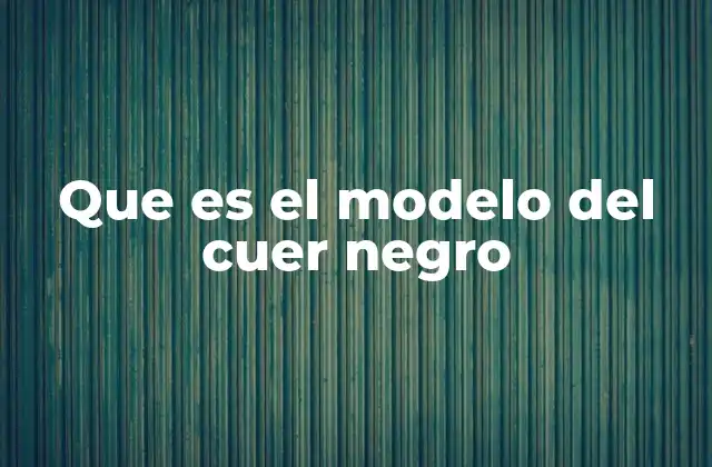 Que es el Modelo Del Cuer Negro