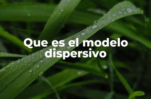 Que es el Modelo Dispersivo