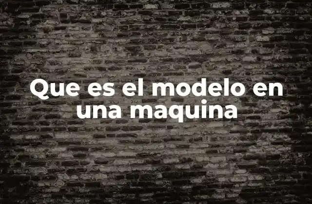 Que es el Modelo en una Maquina