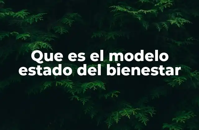 Que es el Modelo Estado Del Bienestar