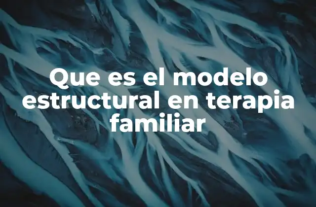 Que es el Modelo Estructural en Terapia Familiar