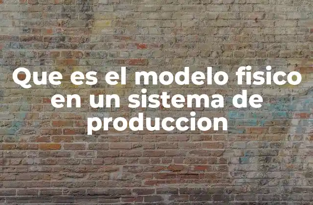 Que es el Modelo Fisico en un Sistema de Produccion
