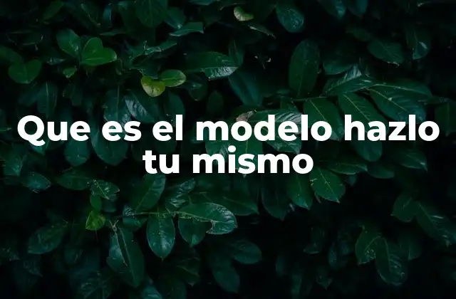 Que es el Modelo Hazlo Tu Mismo