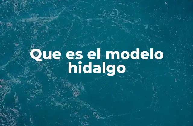 Que es el Modelo Hidalgo