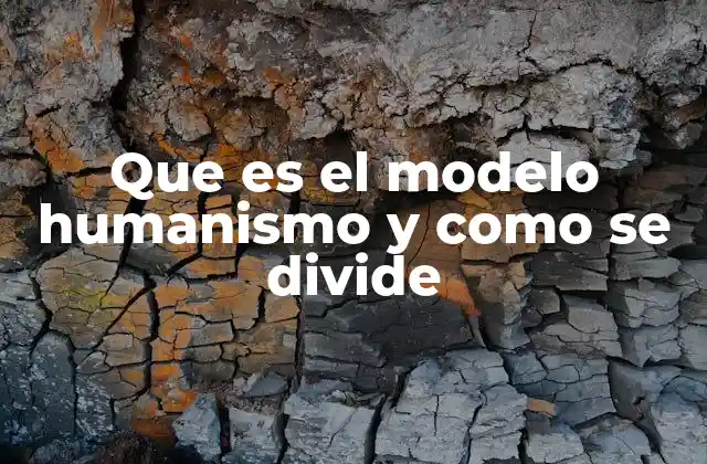Que es el Modelo Humanismo y como Se Divide
