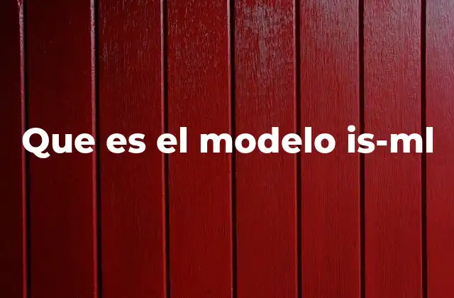 Que es el Modelo Is-ml
