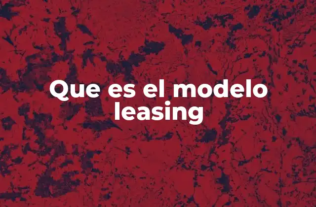 Que es el Modelo Leasing