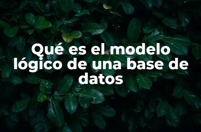 Qué es el Modelo Lógico de una Base de Datos