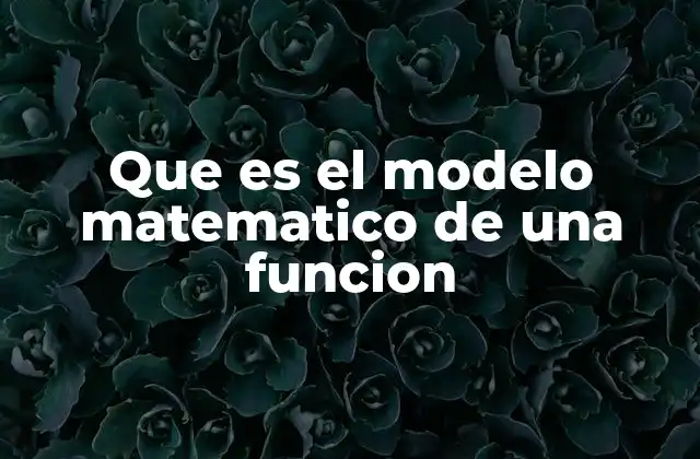 Que es el Modelo Matematico de una Funcion