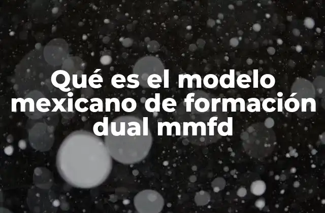 Qué es el Modelo Mexicano de Formación Dual Mmfd