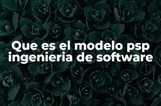 Que es el Modelo Psp Ingenieria de Software