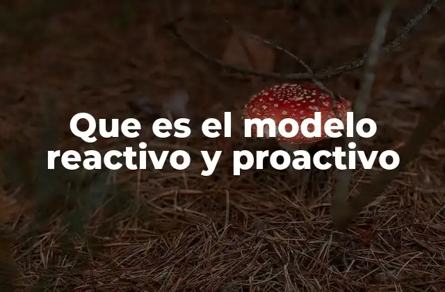 Que es el Modelo Reactivo y Proactivo