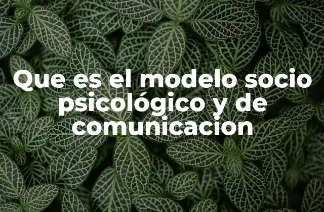Que es el Modelo Socio Psicológico y de Comunicacion