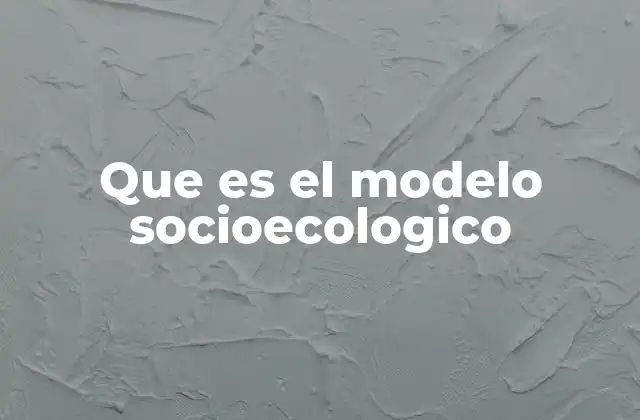 Que es el Modelo Socioecologico 2 La interacción entre individuo y entorno