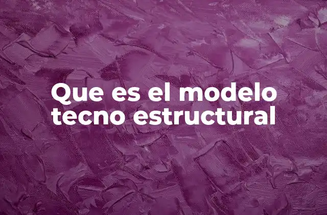 Que es el Modelo Tecno Estructural