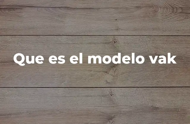 Que es el Modelo Vak