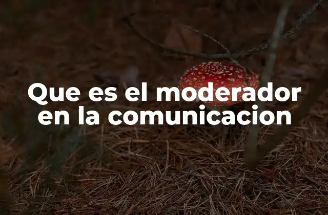 Que es el Moderador en la Comunicacion