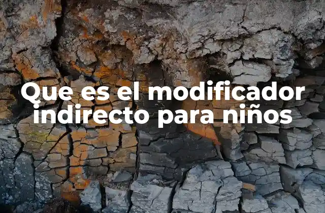 Que es el Modificador Indirecto para Niños