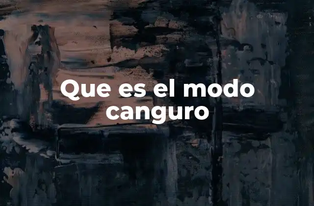 Que es el Modo Canguro