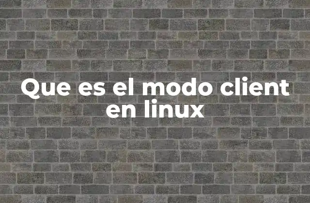 Que es el Modo Client en Linux