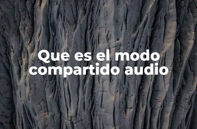 Que es el Modo Compartido Audio