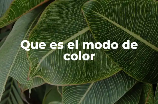 Que es el Modo de Color