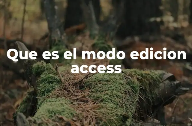 Acceder y trabajar en el modo edición
