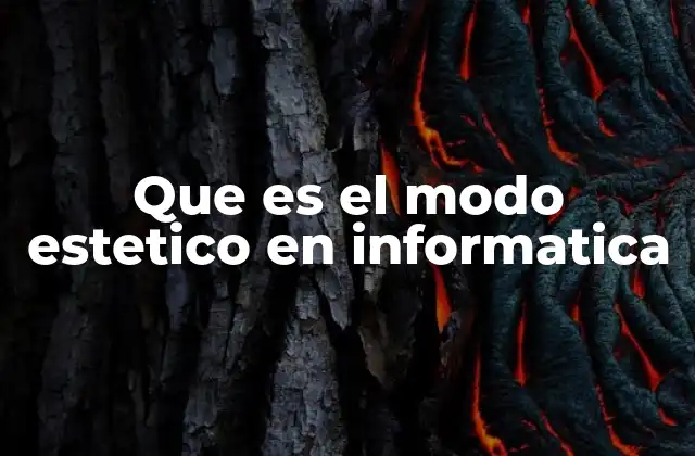 Que es el Modo Estetico en Informatica