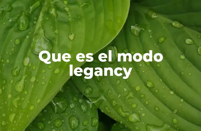 Que es el Modo Legancy