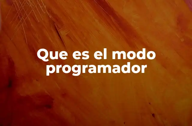 Que es el Modo Programador