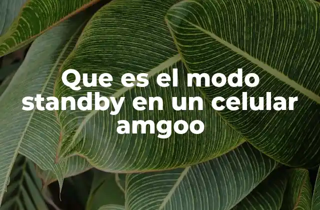Que es el Modo Standby en un Celular Amgoo