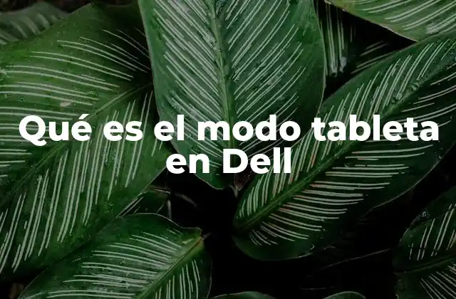 Qué es el Modo Tableta en Dell