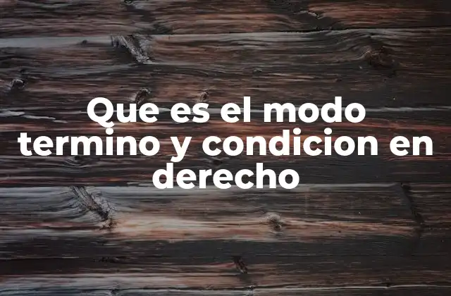 Que es el Modo Termino y Condicion en Derecho